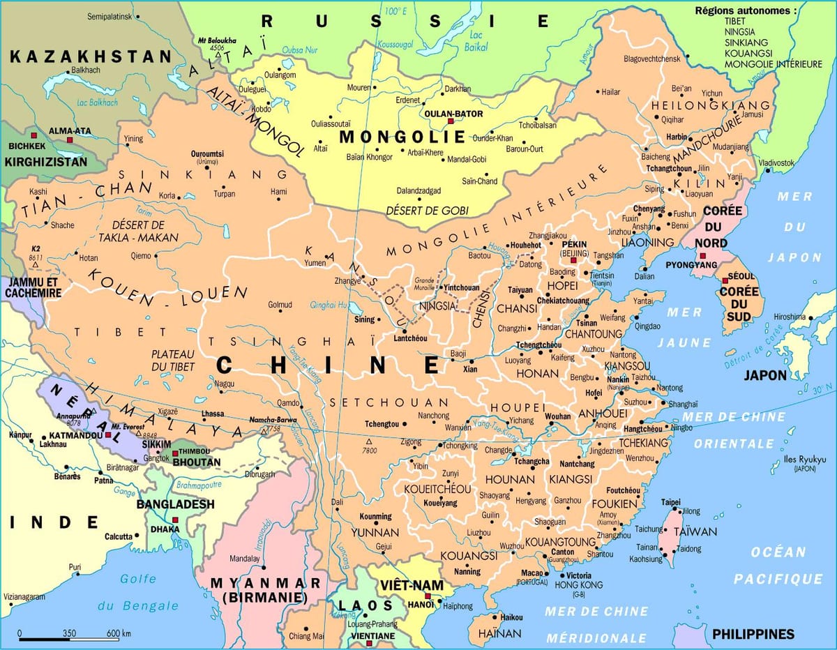 Kina administrative kart