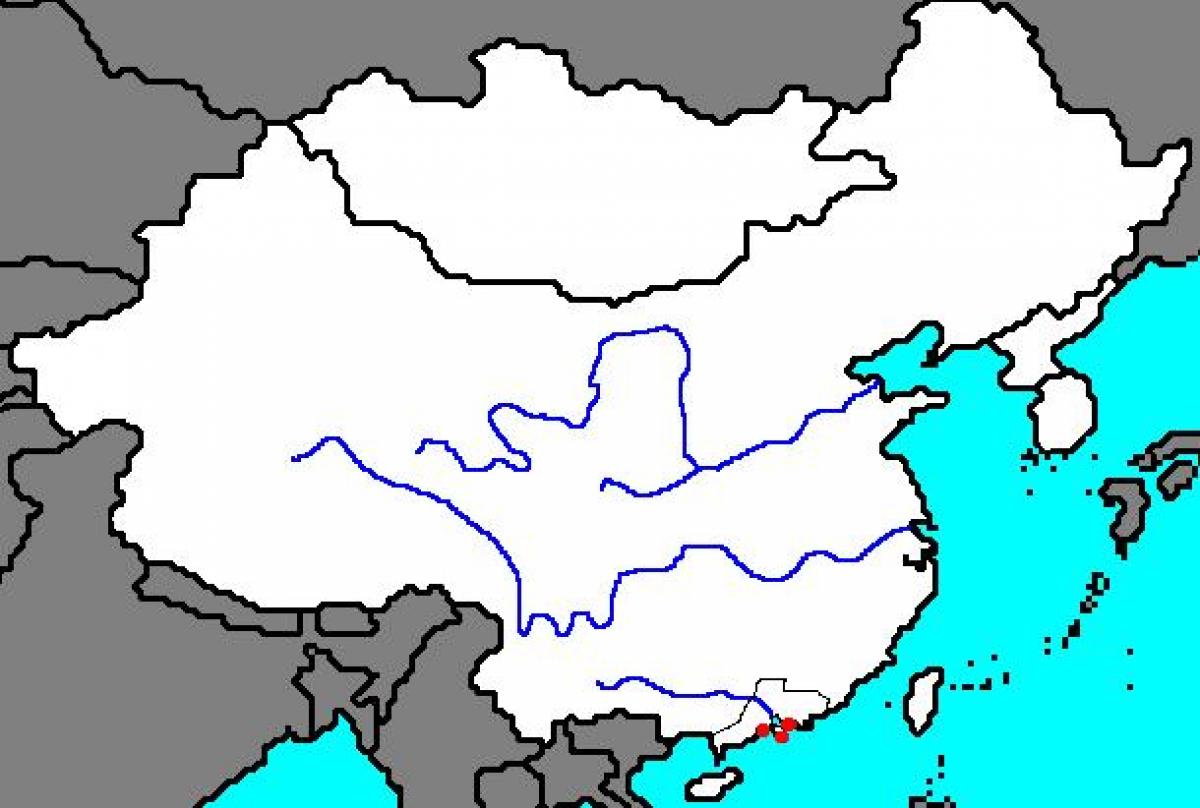 blank kart over det gamle Kina