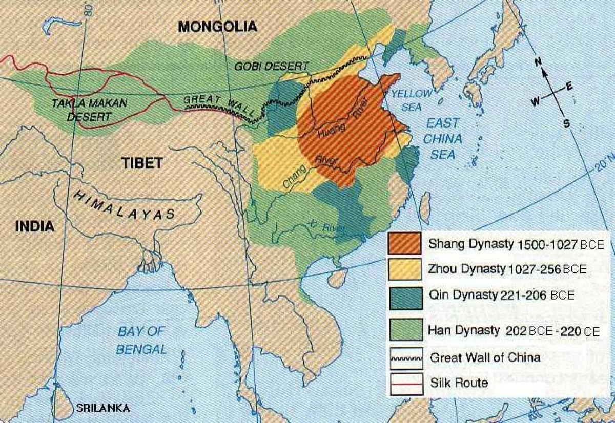 det gamle Kina geografi kart