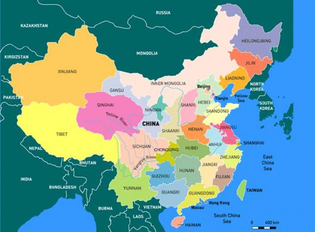 Kina kart med provinser