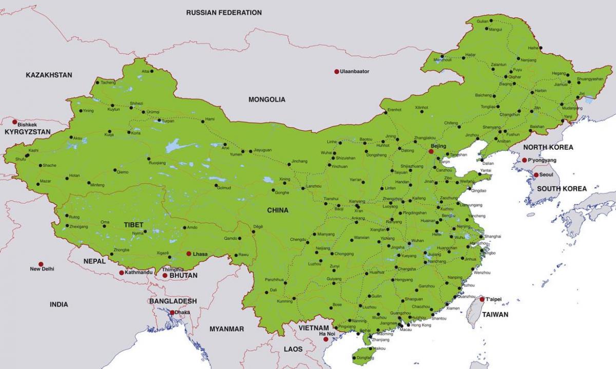 Kina kart over byer