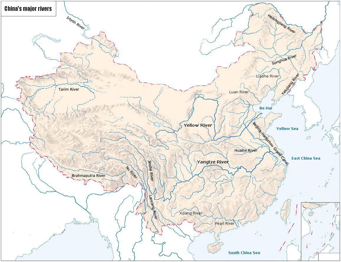 elvene i Kina kart