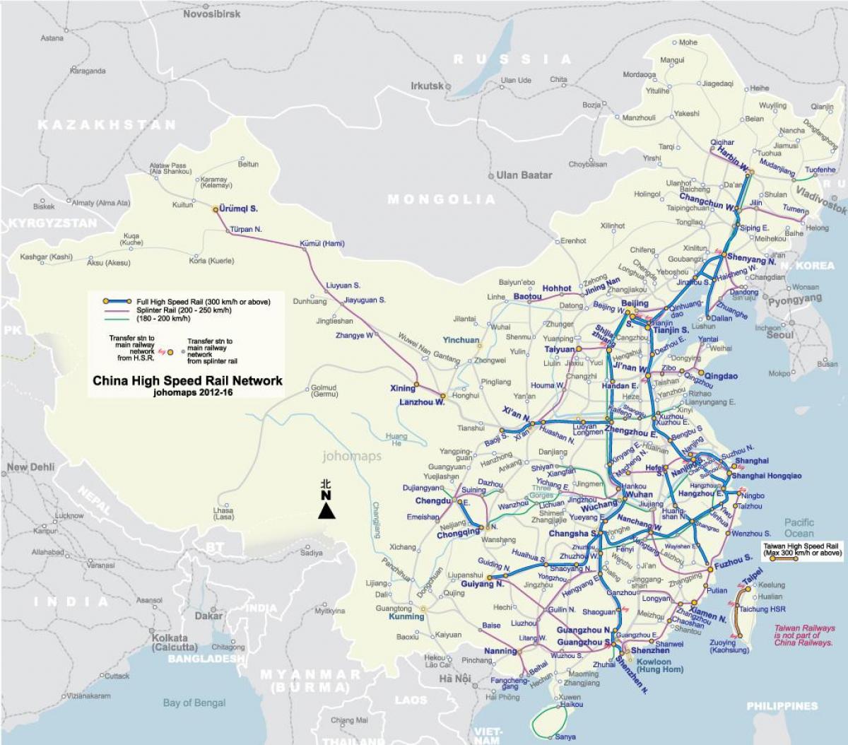 high speed rail Kina kart