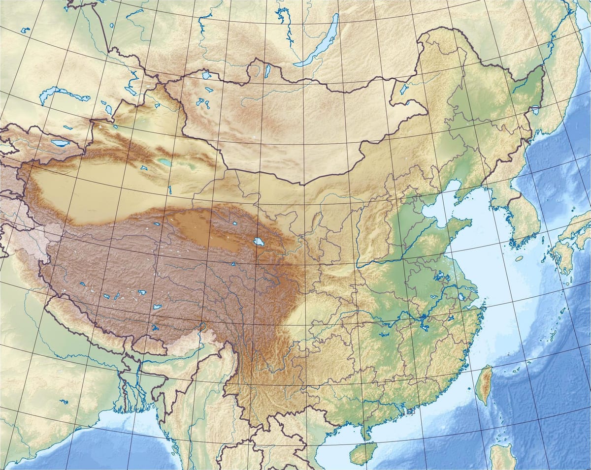 lindring kart over Kina
