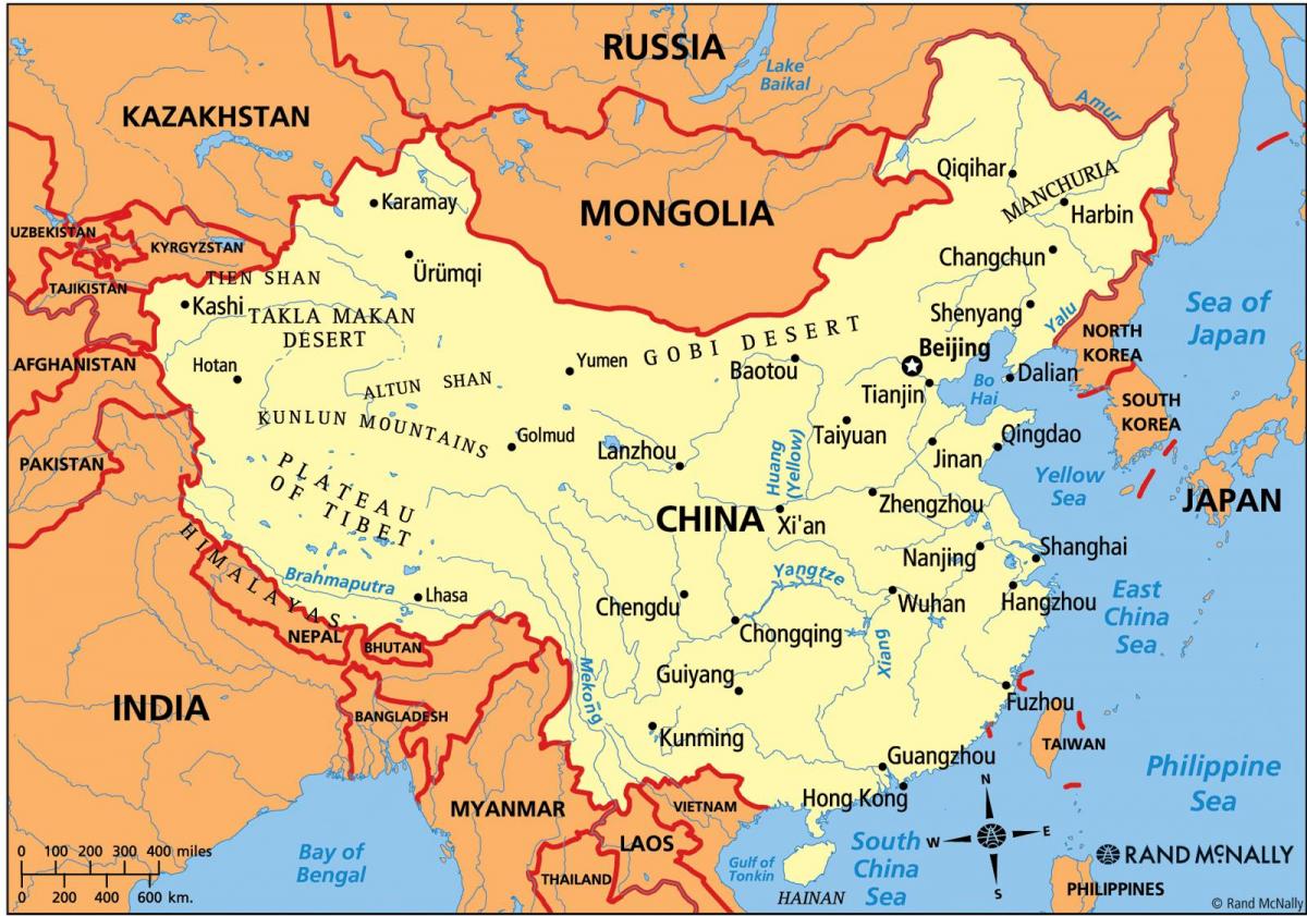 Kina politisk kart