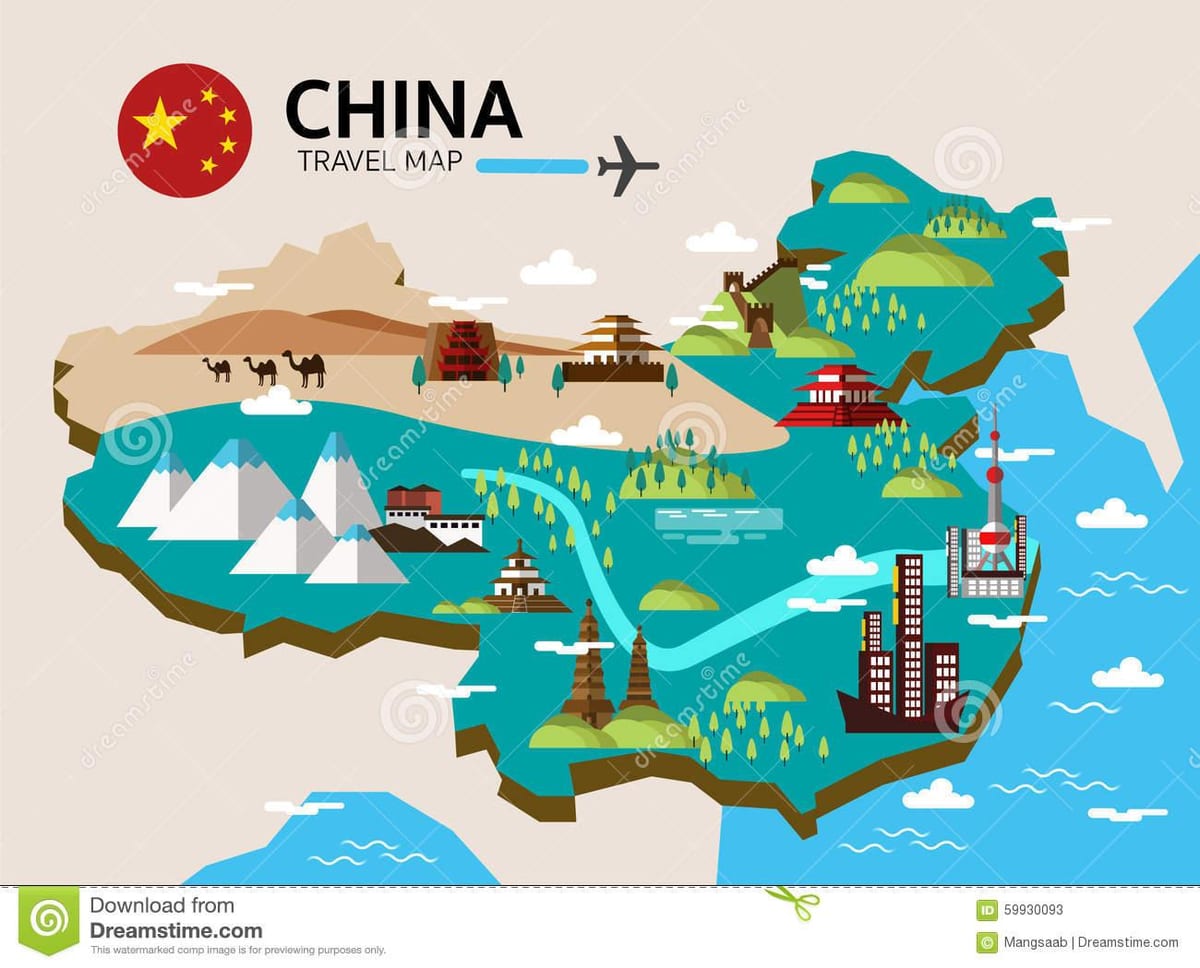 reise kart over Kina