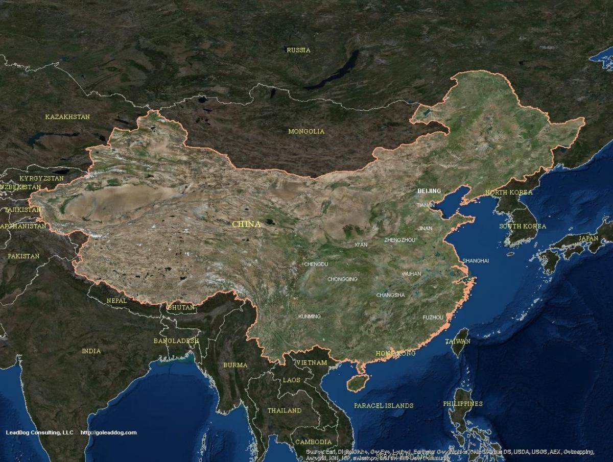 Kina satellitt kart