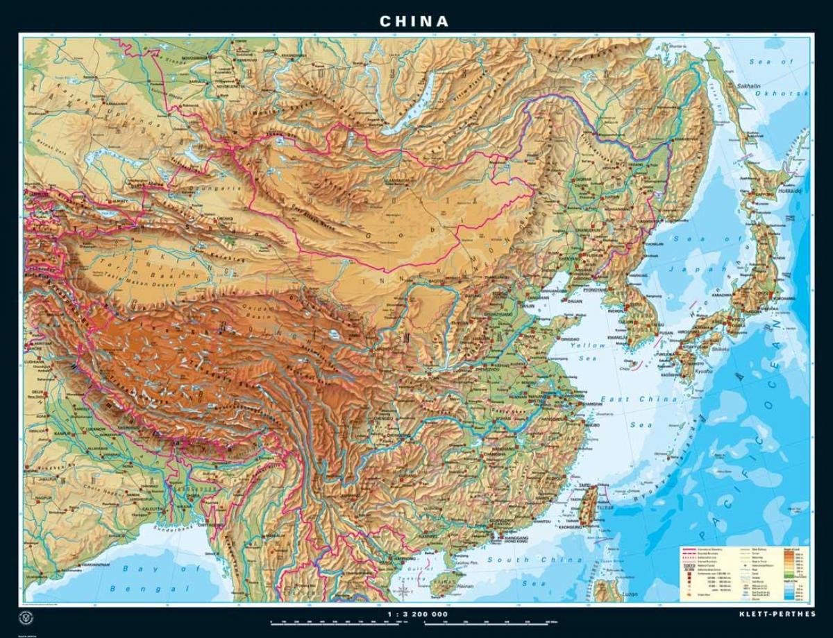physiographic kart Kina