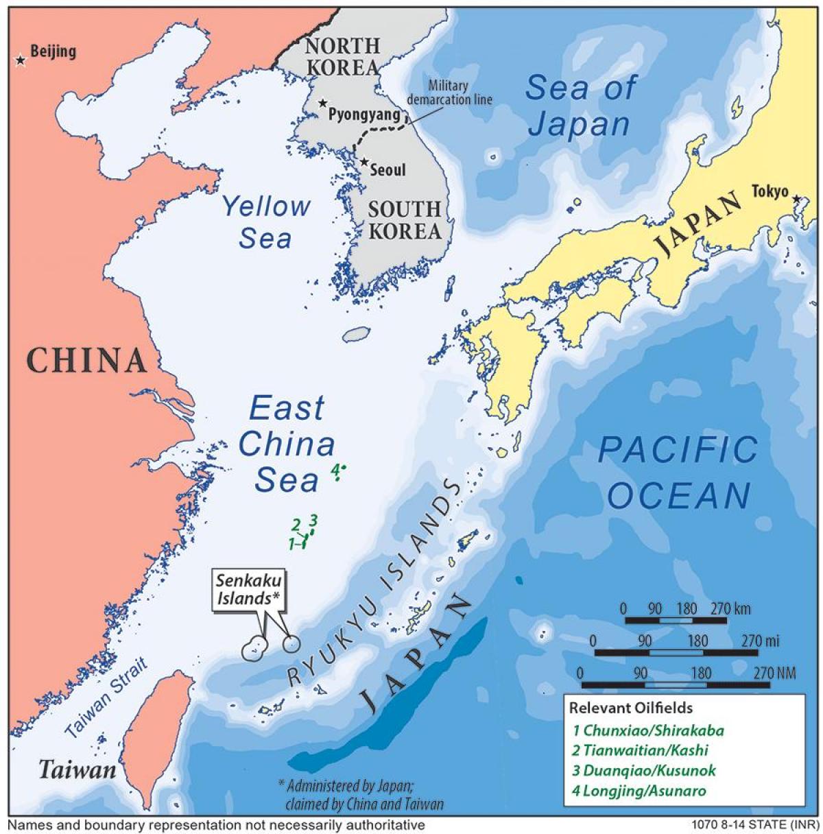kart over øst-Kina havet