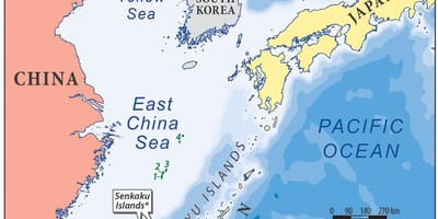 Kart over øst-Kina havet