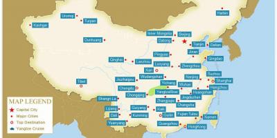 Kina kart med byer