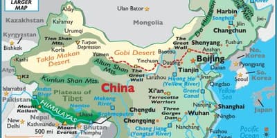 Kina kart geografi