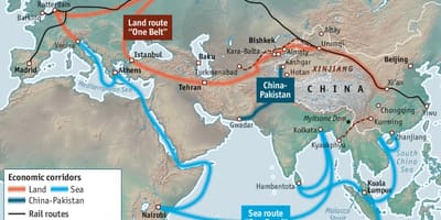 China silk road prosjekt kart